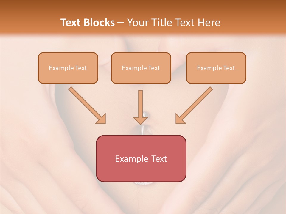 A Woman's Stomach With A Ring In The Shape Of A Heart PowerPoint Template