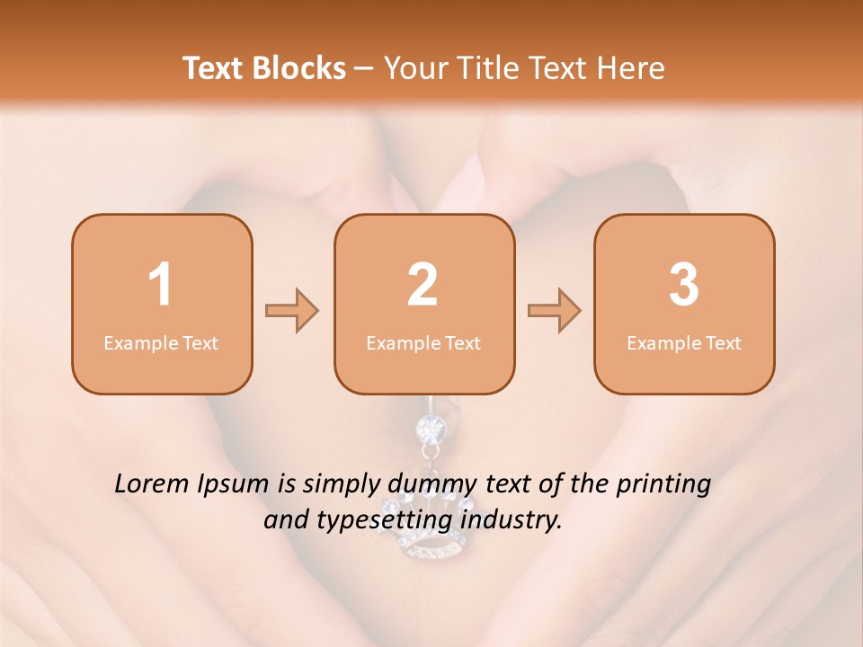 A Woman's Stomach With A Ring In The Shape Of A Heart PowerPoint Template