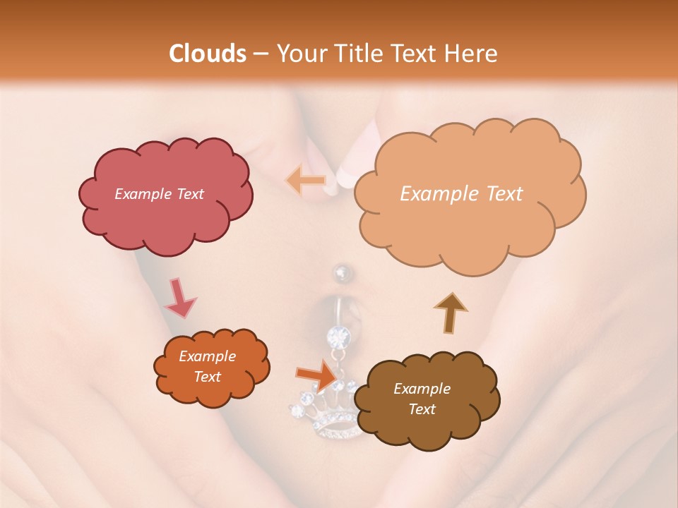 A Woman's Stomach With A Ring In The Shape Of A Heart PowerPoint Template