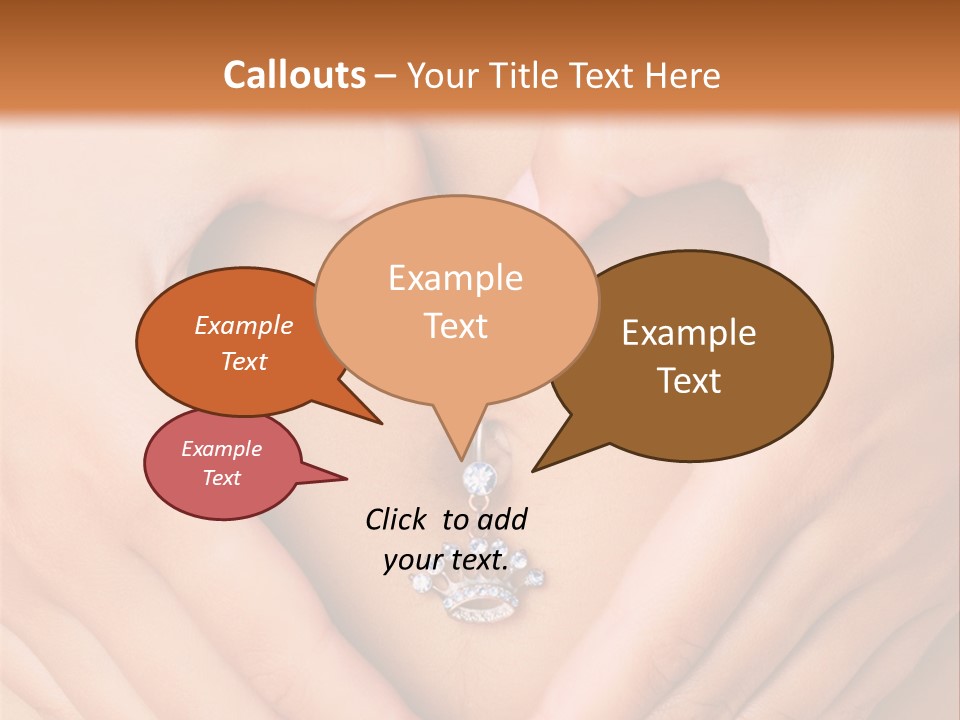 A Woman's Stomach With A Ring In The Shape Of A Heart PowerPoint Template