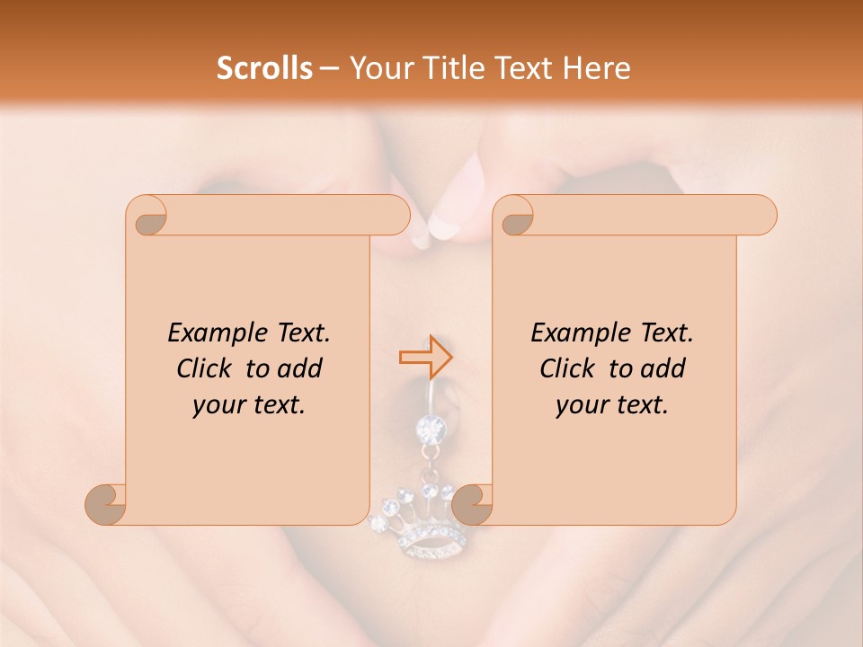 A Woman's Stomach With A Ring In The Shape Of A Heart PowerPoint Template