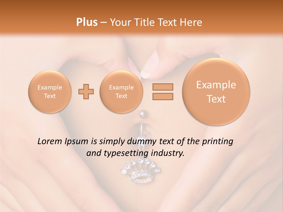 A Woman's Stomach With A Ring In The Shape Of A Heart PowerPoint Template
