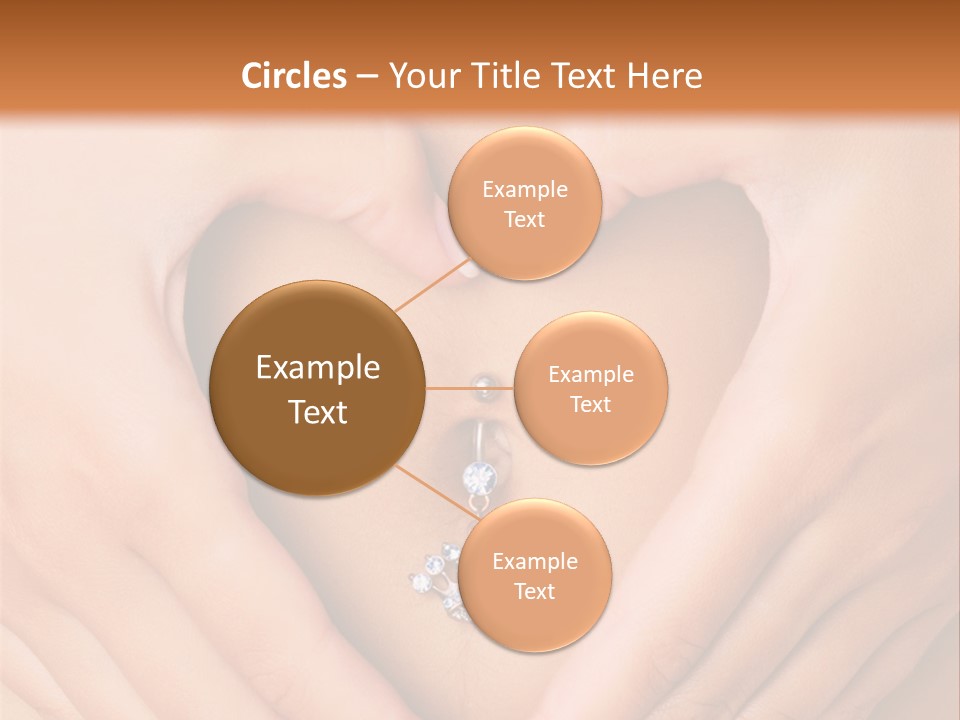 A Woman's Stomach With A Ring In The Shape Of A Heart PowerPoint Template