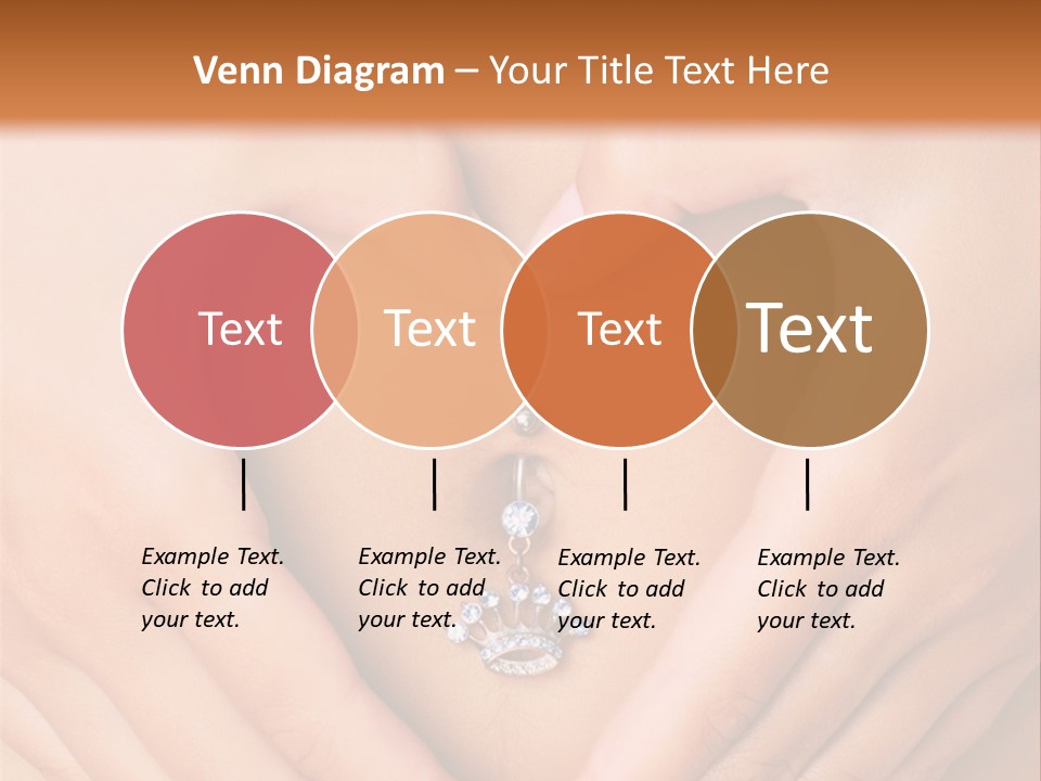 A Woman's Stomach With A Ring In The Shape Of A Heart PowerPoint Template