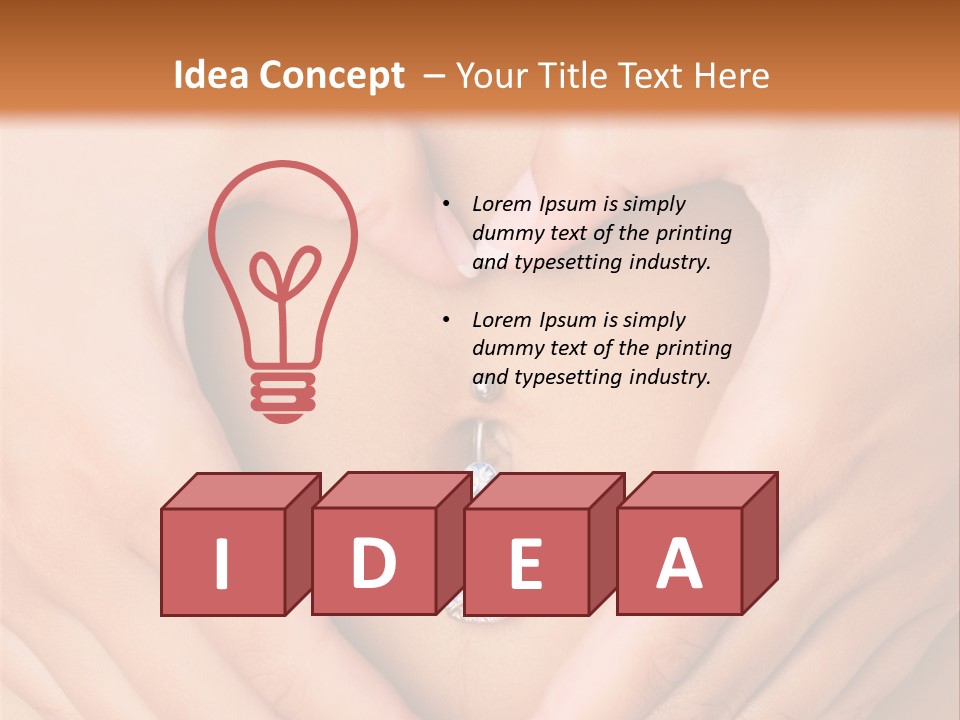 A Woman's Stomach With A Ring In The Shape Of A Heart PowerPoint Template