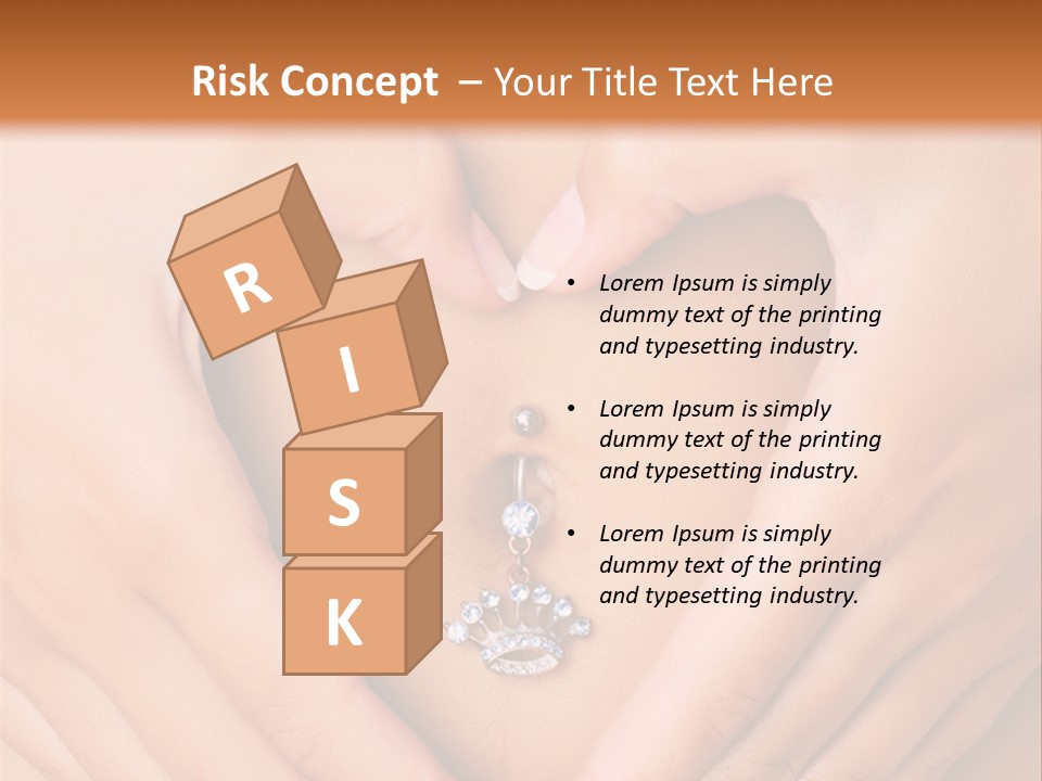 A Woman's Stomach With A Ring In The Shape Of A Heart PowerPoint Template