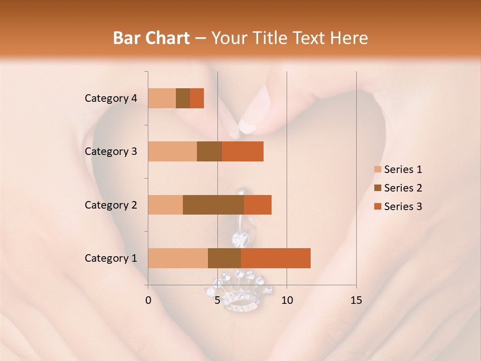 A Woman's Stomach With A Ring In The Shape Of A Heart PowerPoint Template