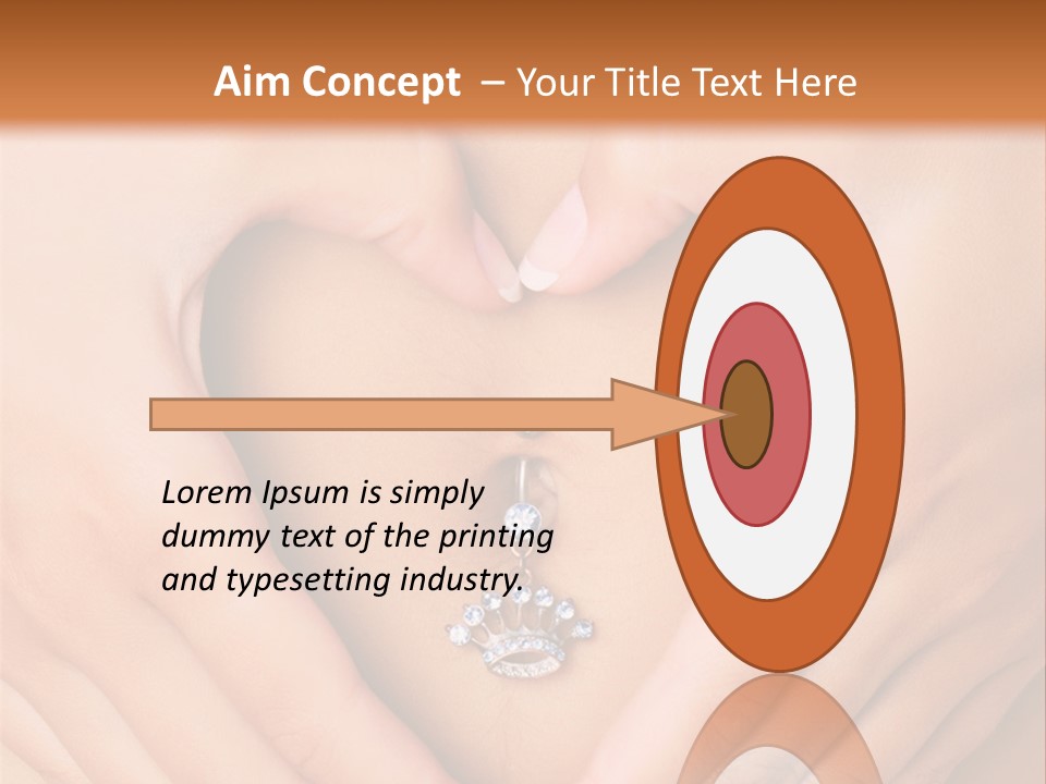 A Woman's Stomach With A Ring In The Shape Of A Heart PowerPoint Template
