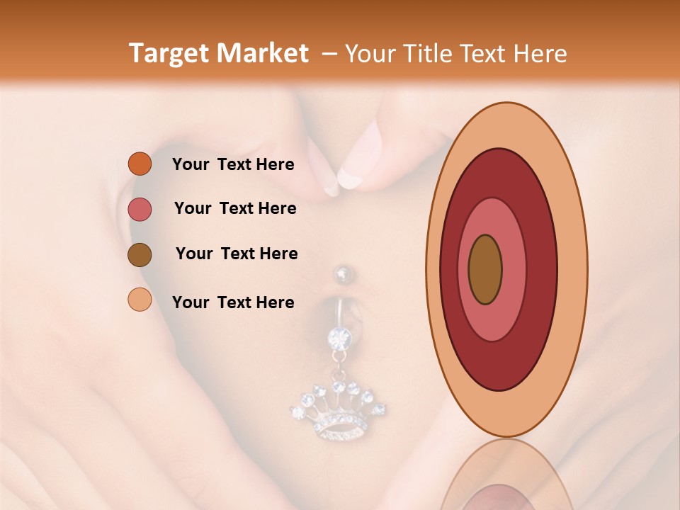 A Woman's Stomach With A Ring In The Shape Of A Heart PowerPoint Template