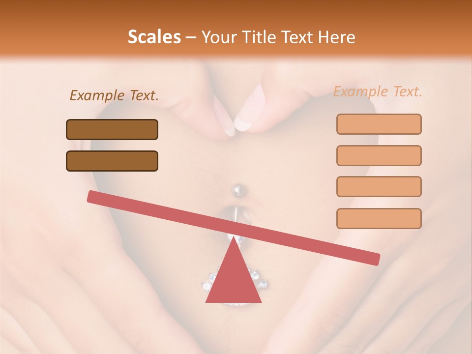 A Woman's Stomach With A Ring In The Shape Of A Heart PowerPoint Template