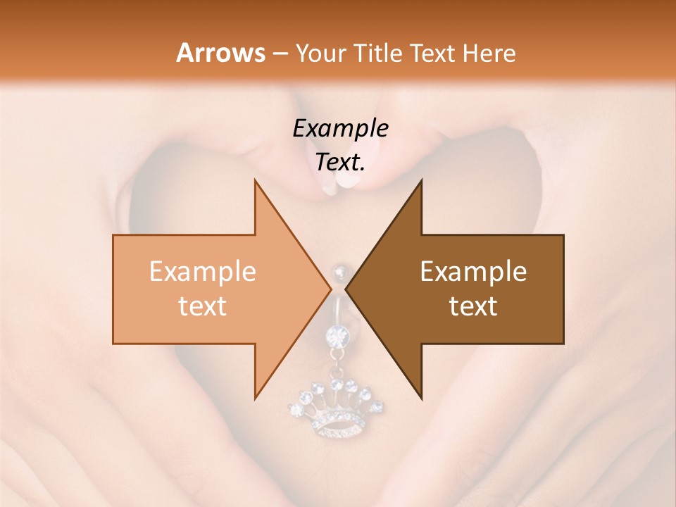 A Woman's Stomach With A Ring In The Shape Of A Heart PowerPoint Template