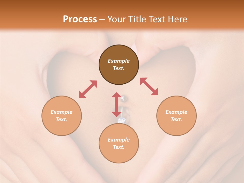 A Woman's Stomach With A Ring In The Shape Of A Heart PowerPoint Template