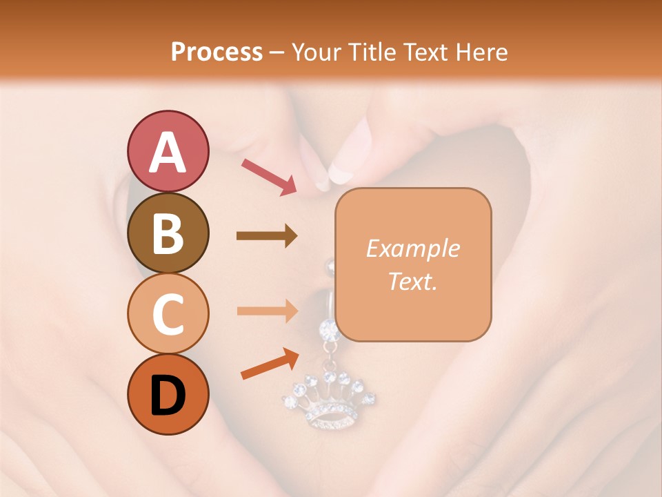 A Woman's Stomach With A Ring In The Shape Of A Heart PowerPoint Template