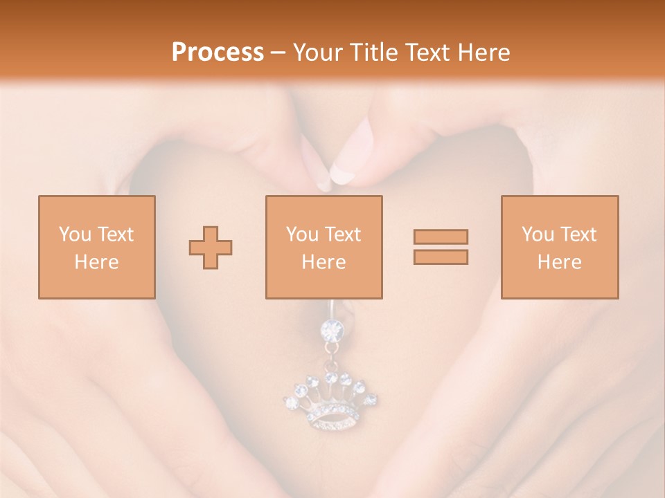 A Woman's Stomach With A Ring In The Shape Of A Heart PowerPoint Template
