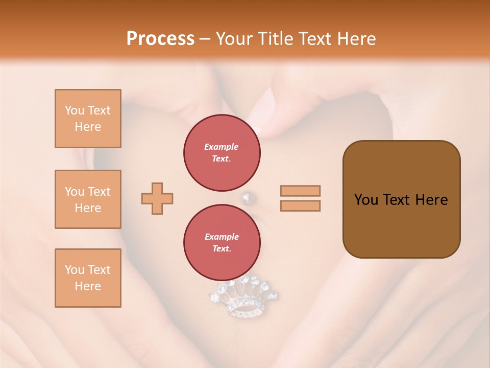 A Woman's Stomach With A Ring In The Shape Of A Heart PowerPoint Template