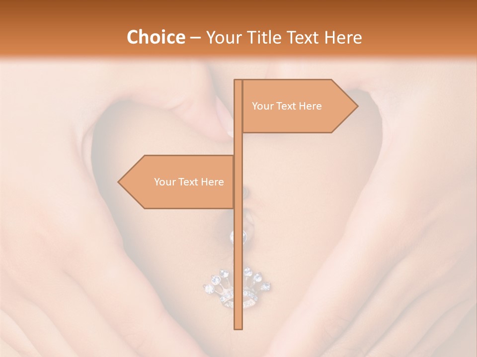 A Woman's Stomach With A Ring In The Shape Of A Heart PowerPoint Template