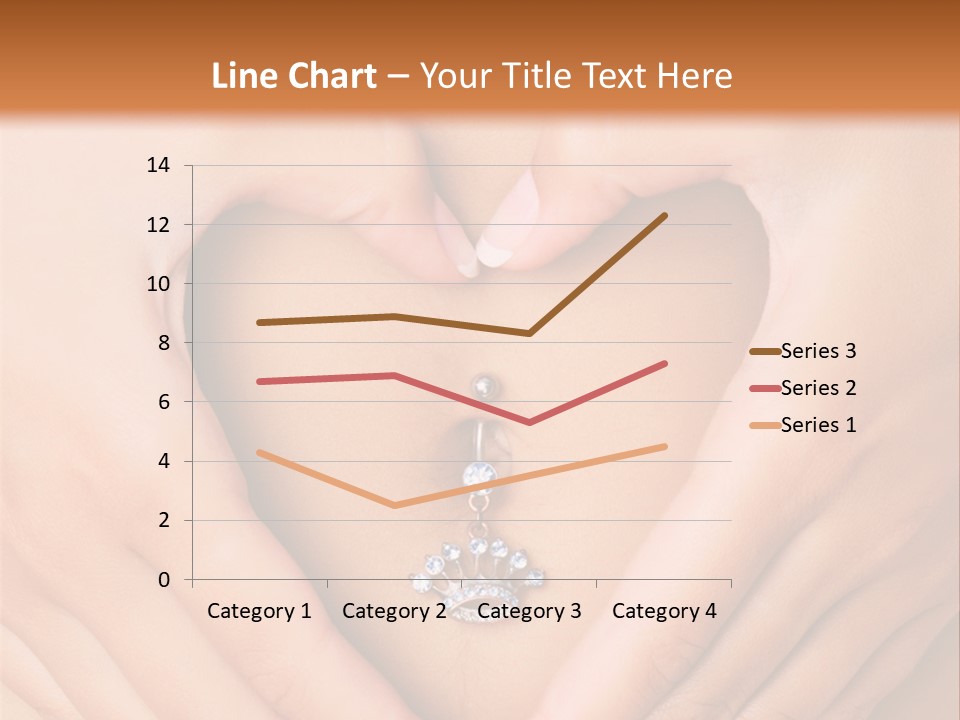 A Woman's Stomach With A Ring In The Shape Of A Heart PowerPoint Template