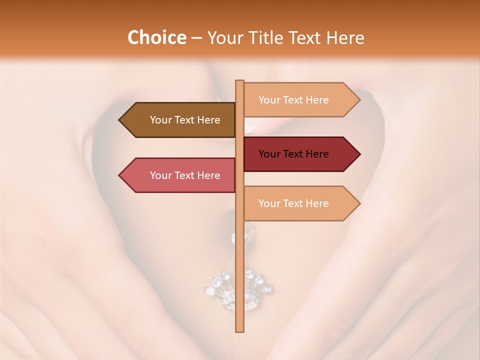 A Woman's Stomach With A Ring In The Shape Of A Heart PowerPoint Template