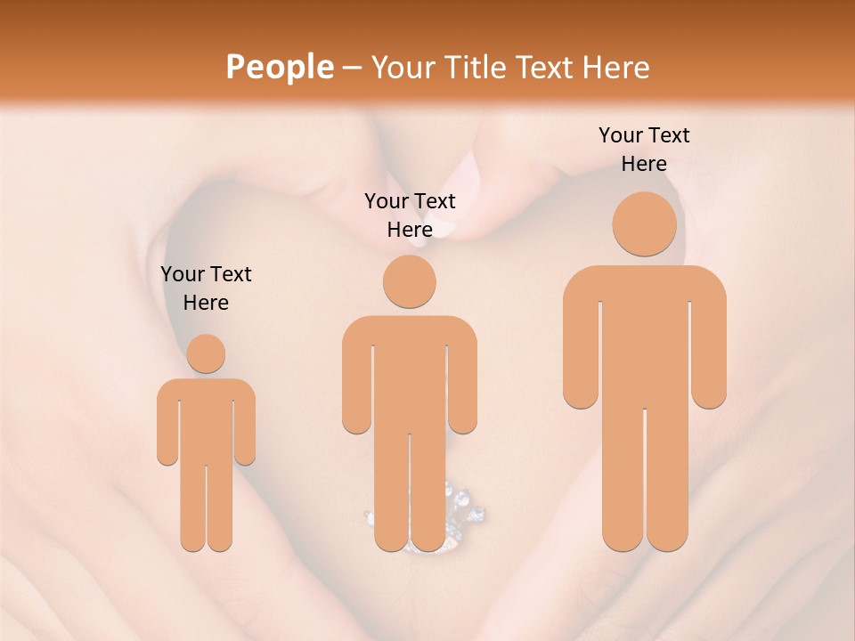 A Woman's Stomach With A Ring In The Shape Of A Heart PowerPoint Template