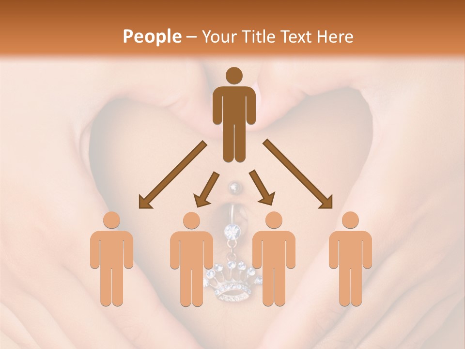 A Woman's Stomach With A Ring In The Shape Of A Heart PowerPoint Template