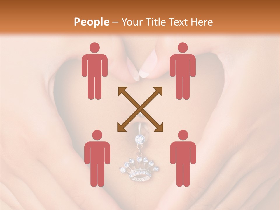 A Woman's Stomach With A Ring In The Shape Of A Heart PowerPoint Template