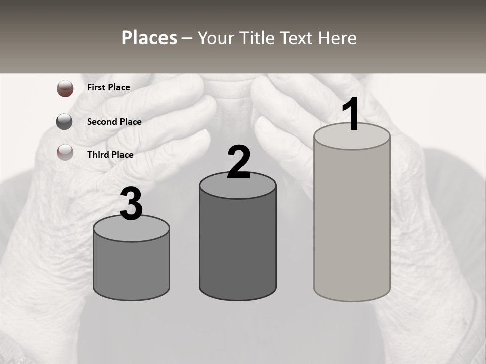 An Elderly Woman Covering Her Eyes With Her Hands PowerPoint Template