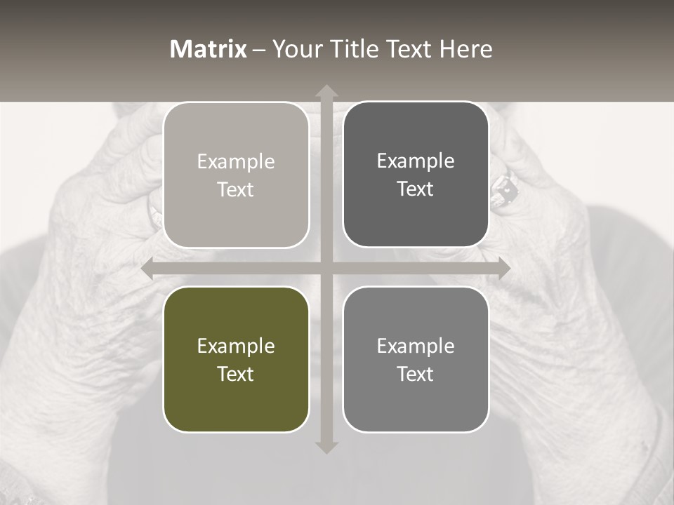 An Elderly Woman Covering Her Eyes With Her Hands PowerPoint Template