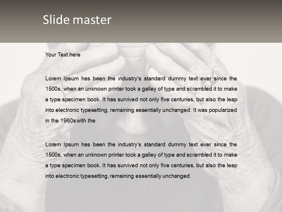 An Elderly Woman Covering Her Eyes With Her Hands PowerPoint Template