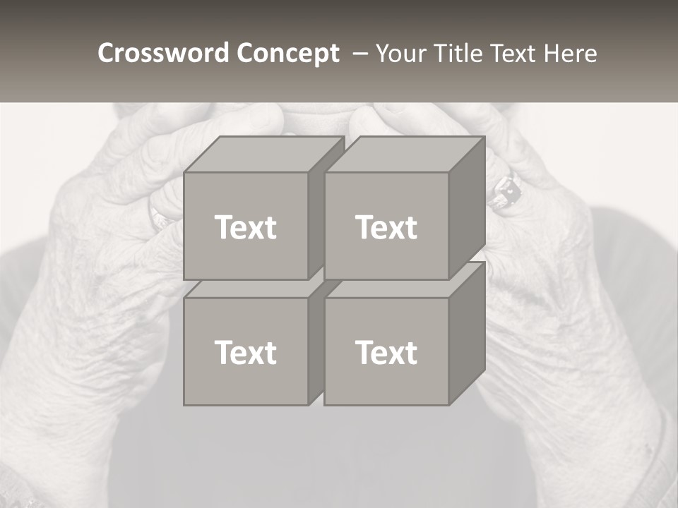 An Elderly Woman Covering Her Eyes With Her Hands PowerPoint Template