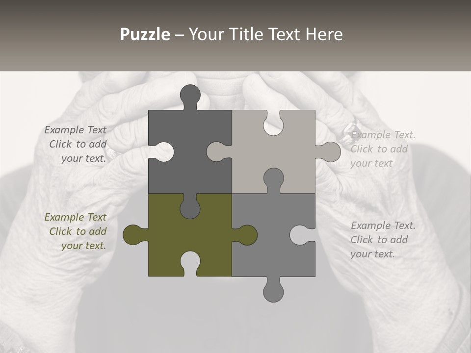 An Elderly Woman Covering Her Eyes With Her Hands PowerPoint Template