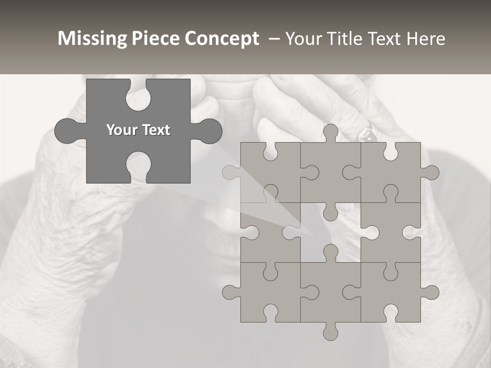 An Elderly Woman Covering Her Eyes With Her Hands PowerPoint Template