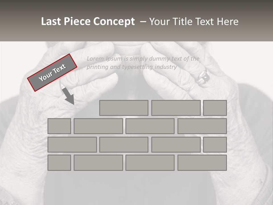 An Elderly Woman Covering Her Eyes With Her Hands PowerPoint Template