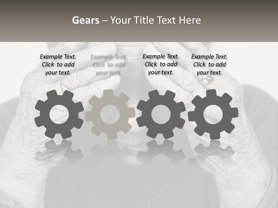 An Elderly Woman Covering Her Eyes With Her Hands PowerPoint Template