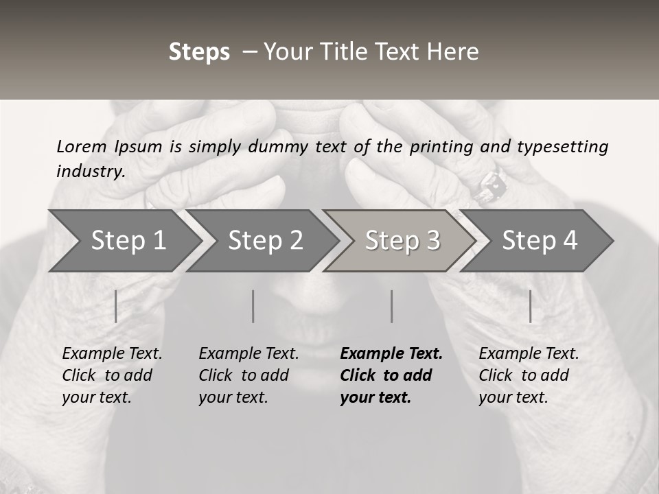 An Elderly Woman Covering Her Eyes With Her Hands PowerPoint Template