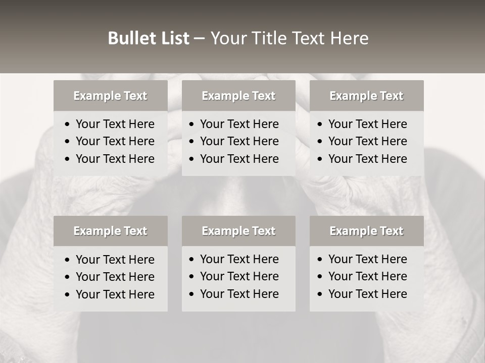 An Elderly Woman Covering Her Eyes With Her Hands PowerPoint Template