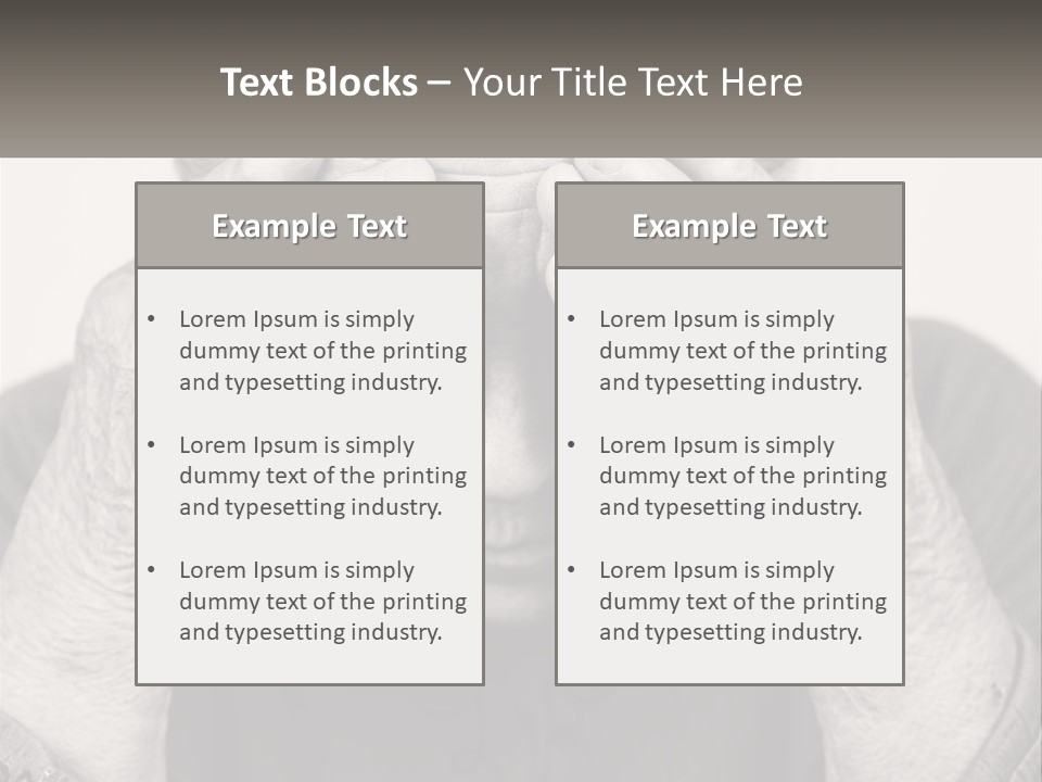 An Elderly Woman Covering Her Eyes With Her Hands PowerPoint Template