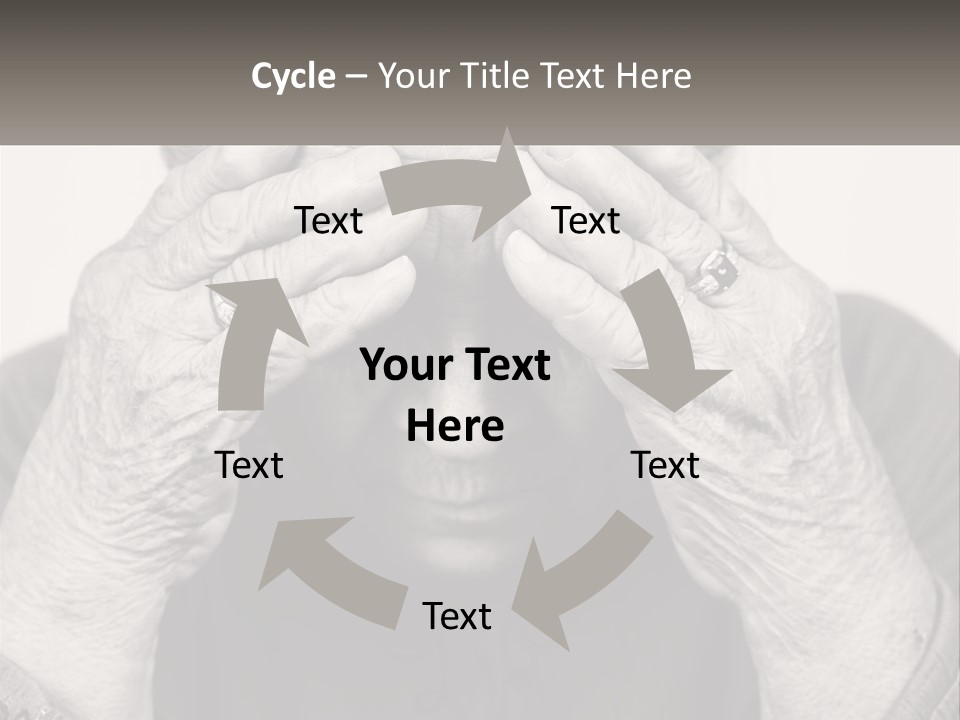 An Elderly Woman Covering Her Eyes With Her Hands PowerPoint Template