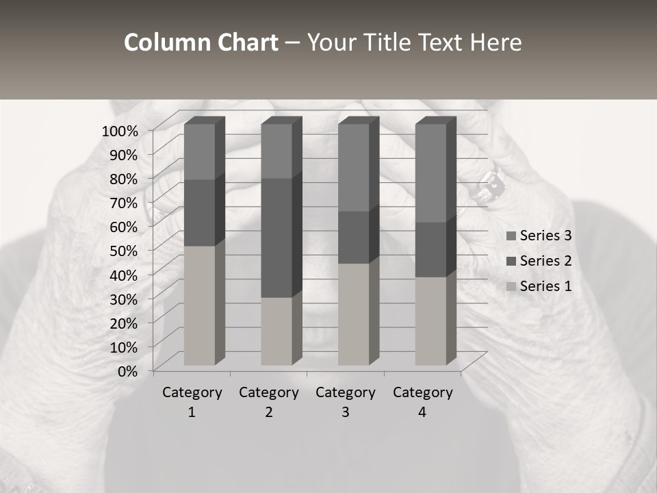 An Elderly Woman Covering Her Eyes With Her Hands PowerPoint Template