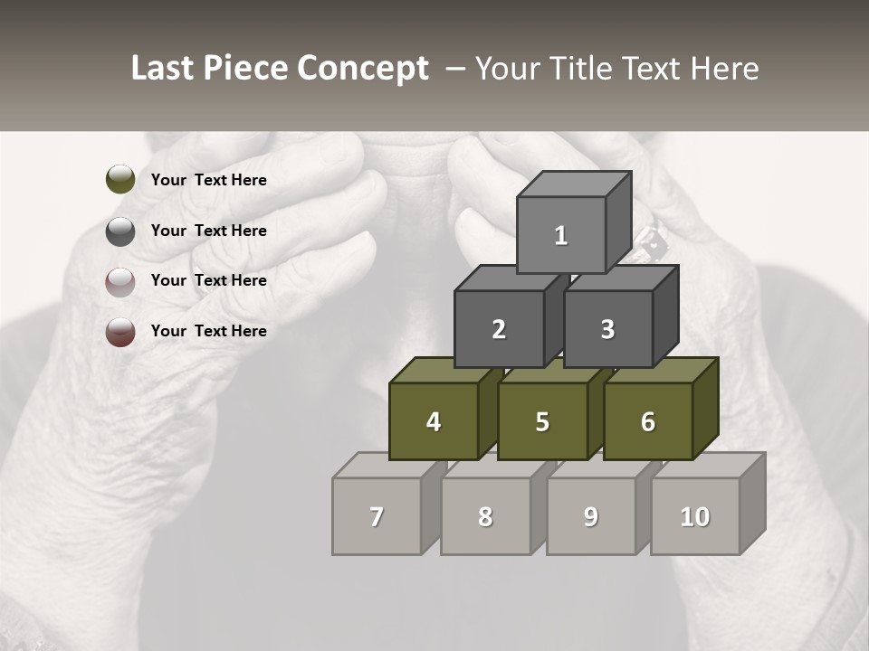 An Elderly Woman Covering Her Eyes With Her Hands PowerPoint Template