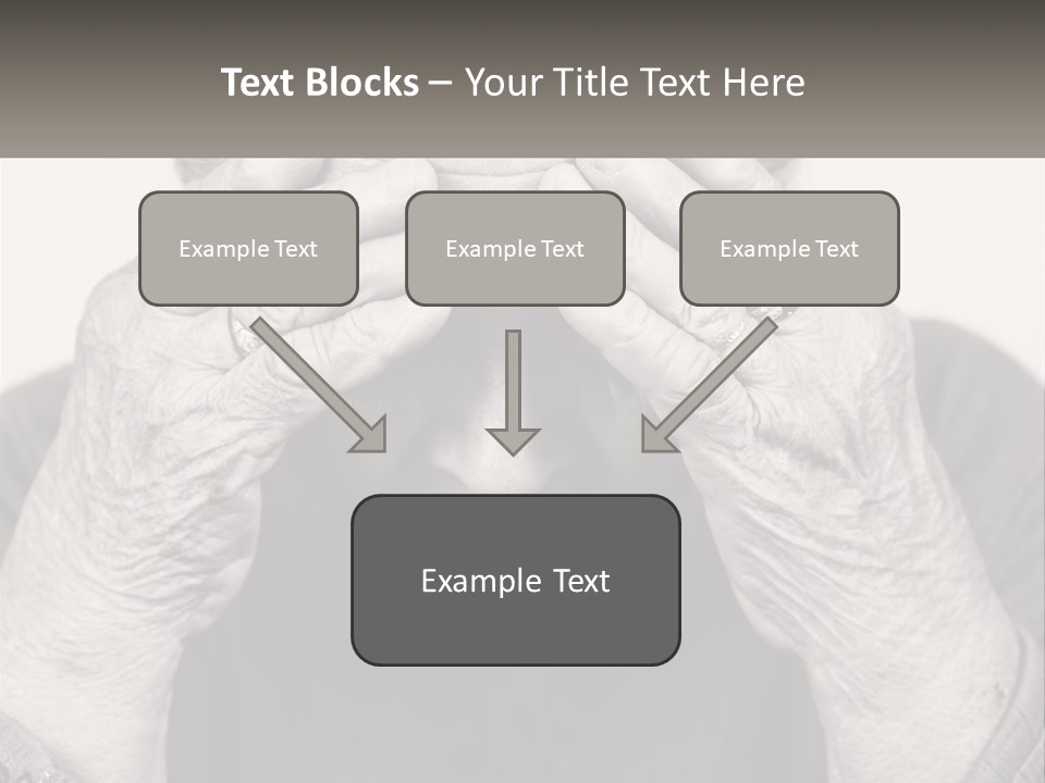 An Elderly Woman Covering Her Eyes With Her Hands PowerPoint Template