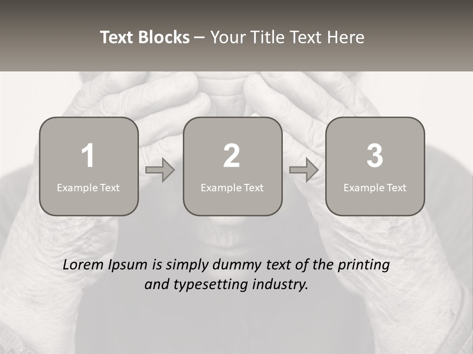 An Elderly Woman Covering Her Eyes With Her Hands PowerPoint Template
