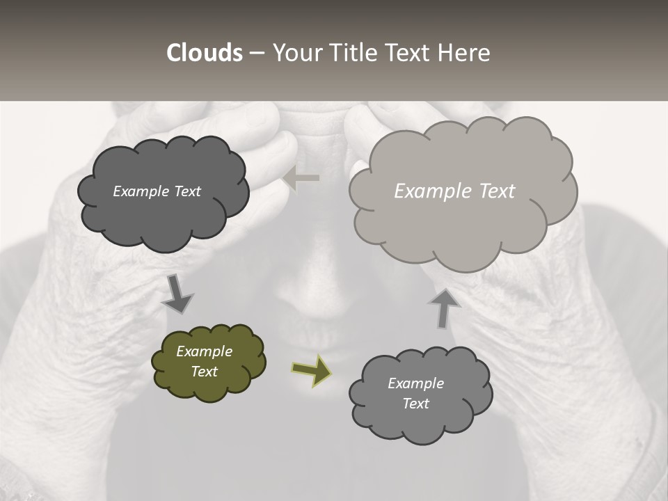 An Elderly Woman Covering Her Eyes With Her Hands PowerPoint Template