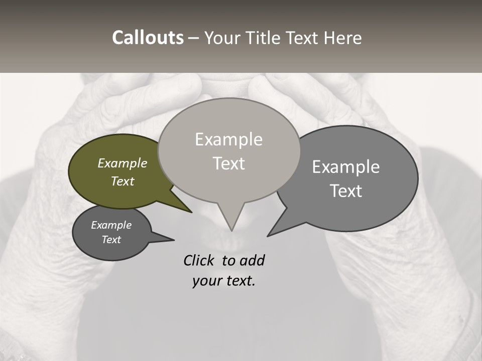 An Elderly Woman Covering Her Eyes With Her Hands PowerPoint Template