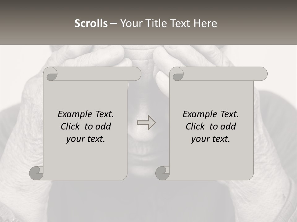 An Elderly Woman Covering Her Eyes With Her Hands PowerPoint Template