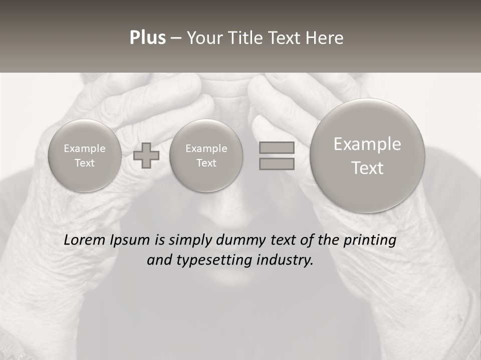 An Elderly Woman Covering Her Eyes With Her Hands PowerPoint Template