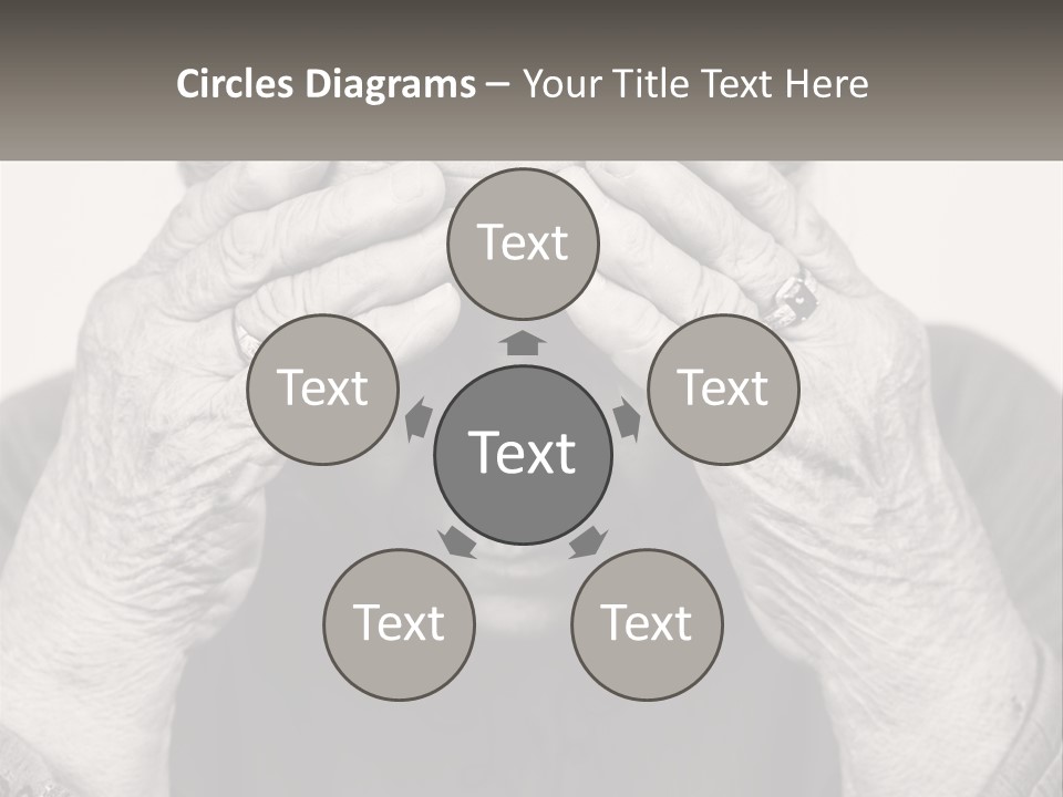 An Elderly Woman Covering Her Eyes With Her Hands PowerPoint Template