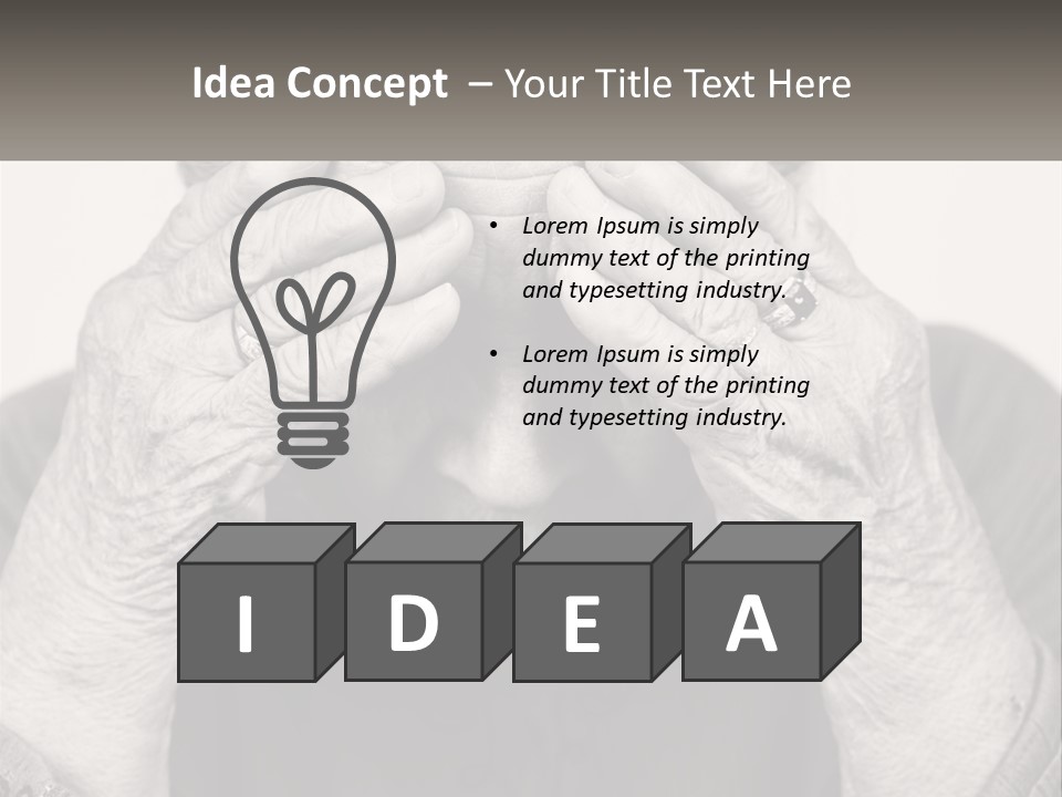 An Elderly Woman Covering Her Eyes With Her Hands PowerPoint Template