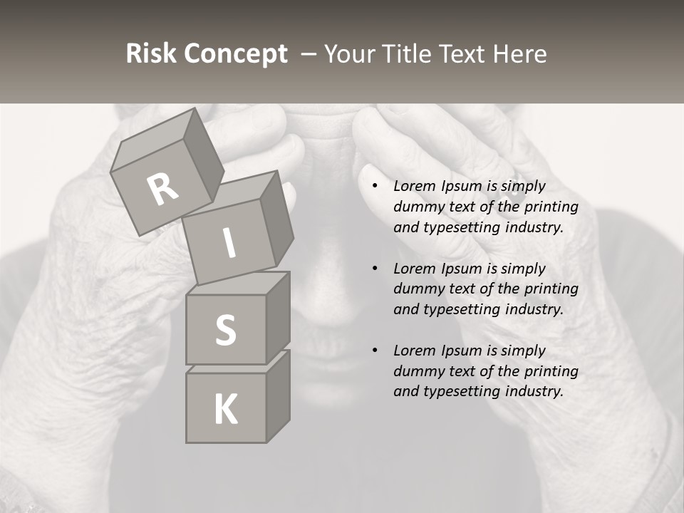 An Elderly Woman Covering Her Eyes With Her Hands PowerPoint Template