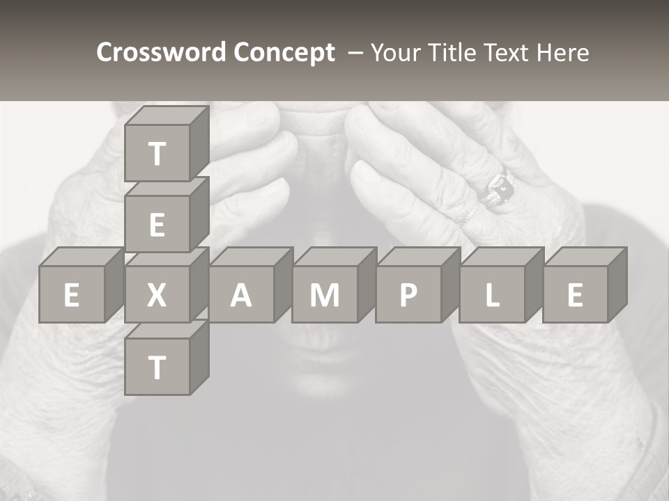 An Elderly Woman Covering Her Eyes With Her Hands PowerPoint Template