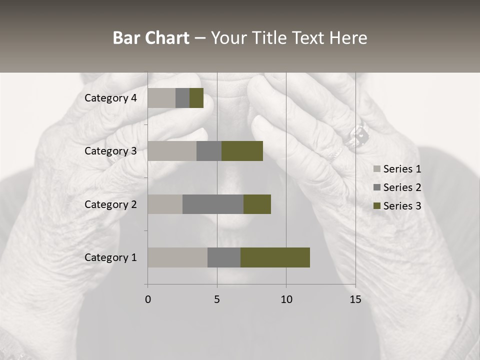 An Elderly Woman Covering Her Eyes With Her Hands PowerPoint Template